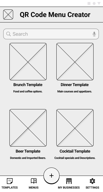 Home Page Wireframe