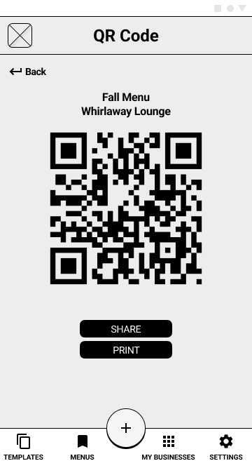 QR Code Wireframe