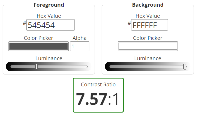 Body Text Contrast Ratio