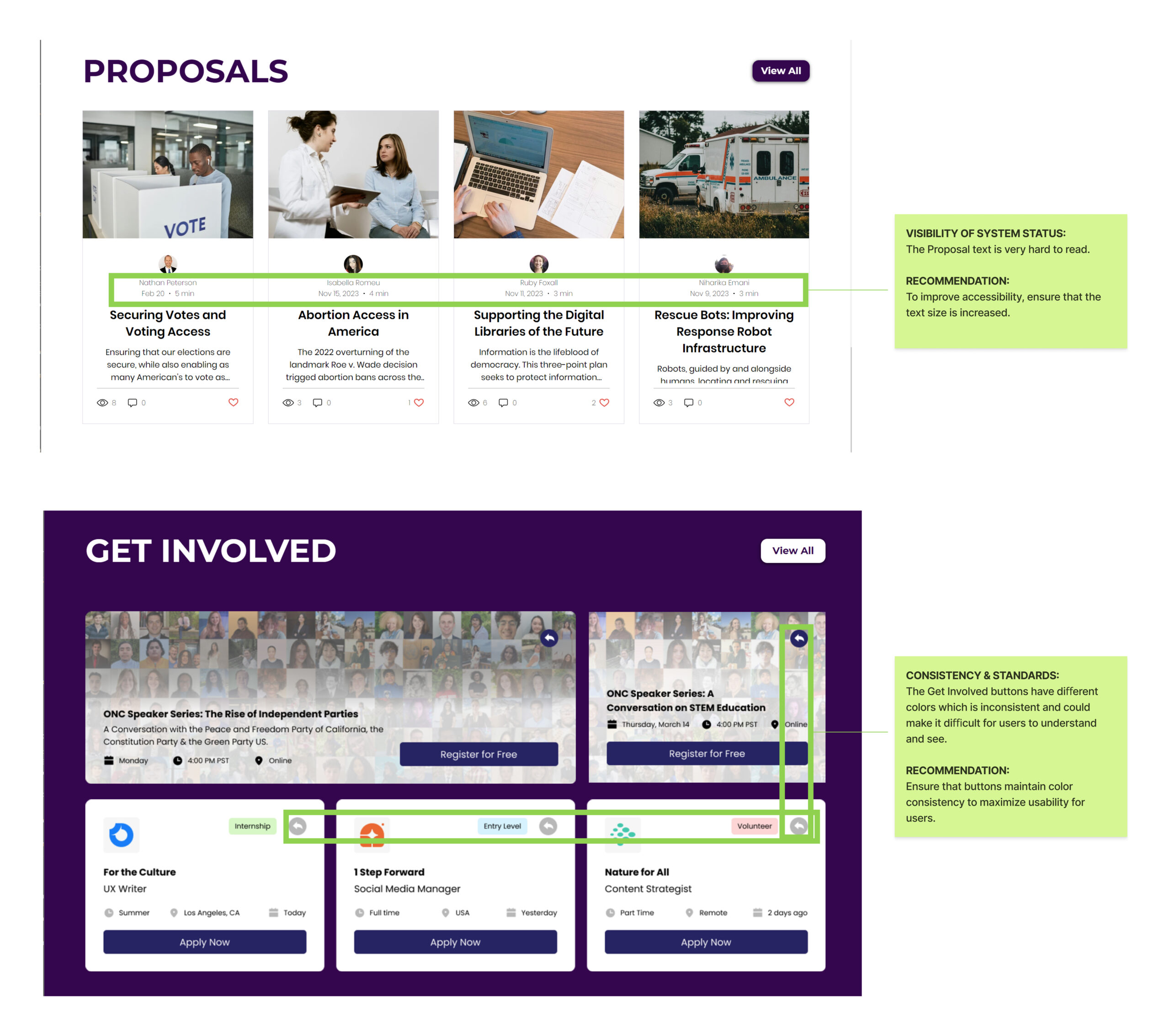 Heuristic Evaluation Screen 2